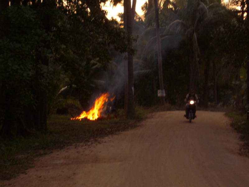 Scooter and fire.