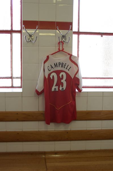 In the Arsenal dressing room.