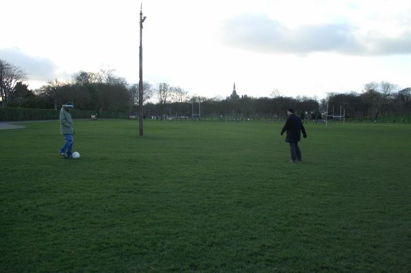 Deji & I kick the ball around.