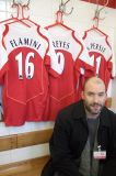 In the Arsenal dressing room.